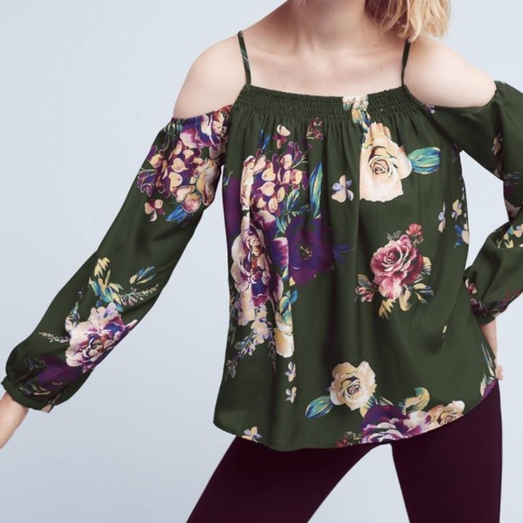 Anthropologie Tops - Anthropologie Tallie Open-Shoulder Blouse
